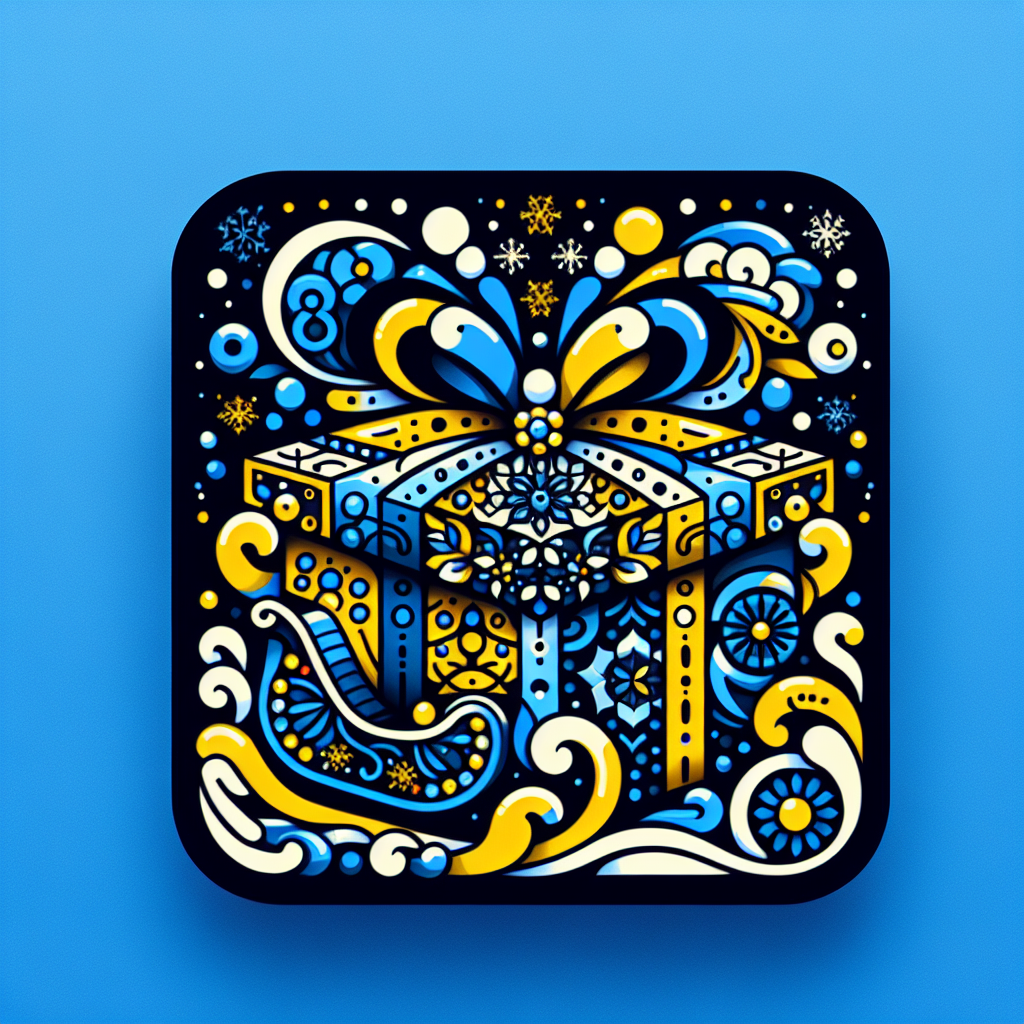 Colorful Christmas present illustration with intricate designs on a blue background, used as a forum avatar or profile picture.