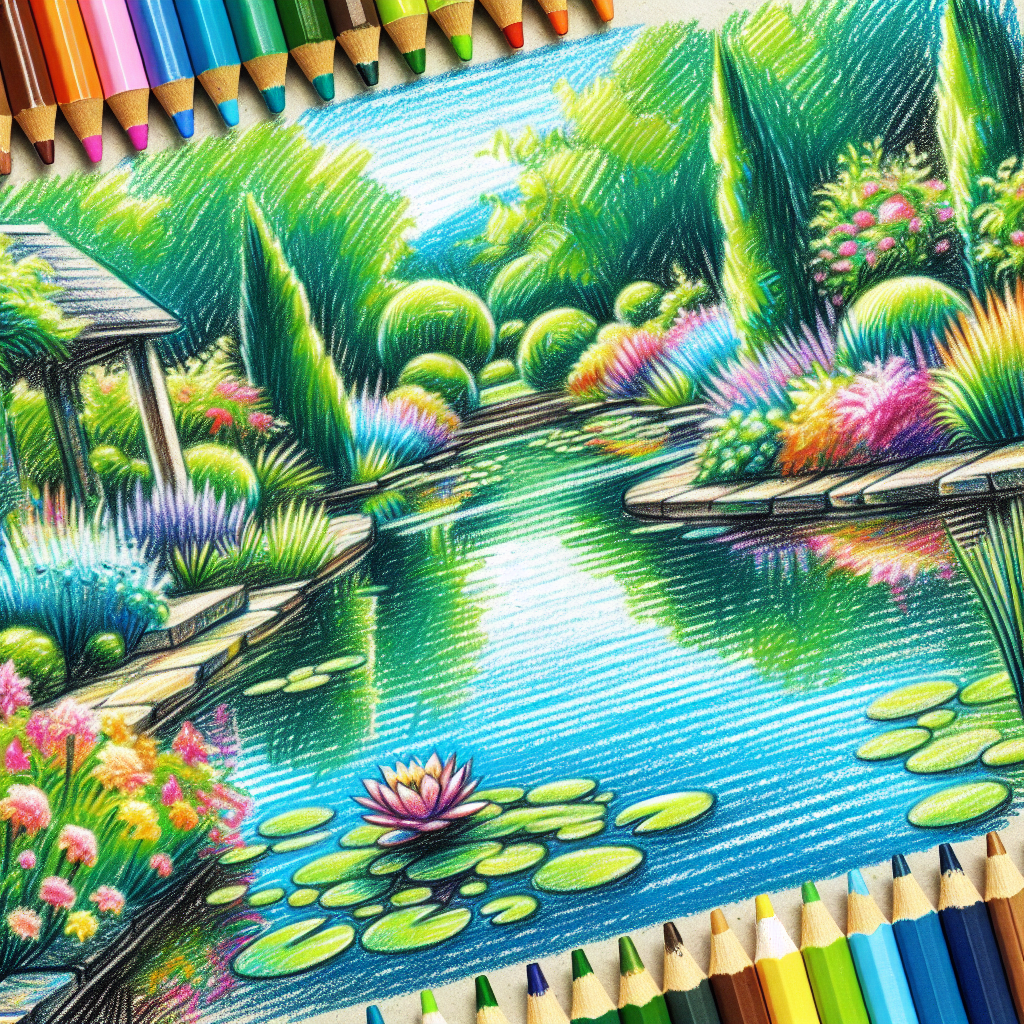 A vibrant garden pond scene with colorful plants and a lily pad, surrounded by lush greenery, serves as a picturesque forum avatar.