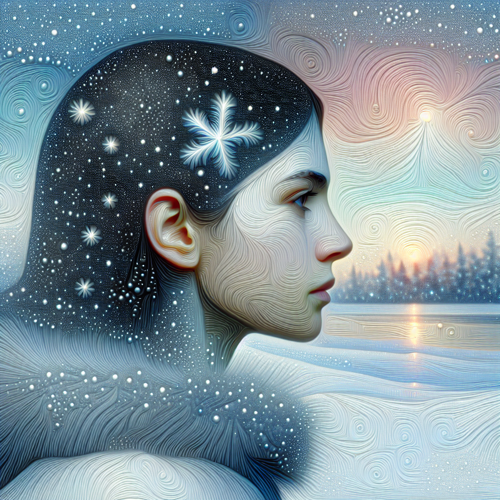 Avatar of a person with a snowy landscape and starry night sky integrated into their profile, creating a serene winter-themed pfp.