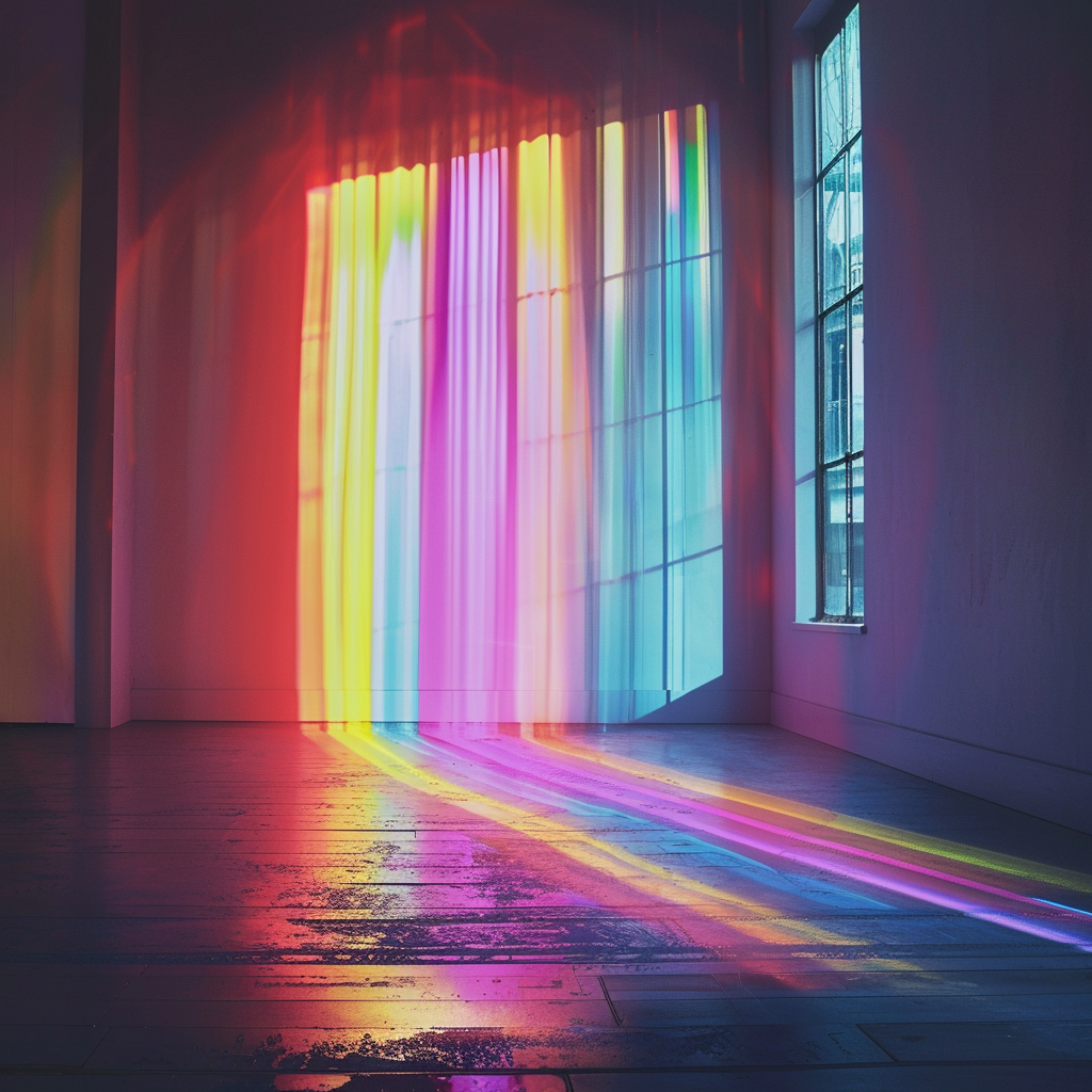 Colorful light spectrum on floor and wall avatar image.