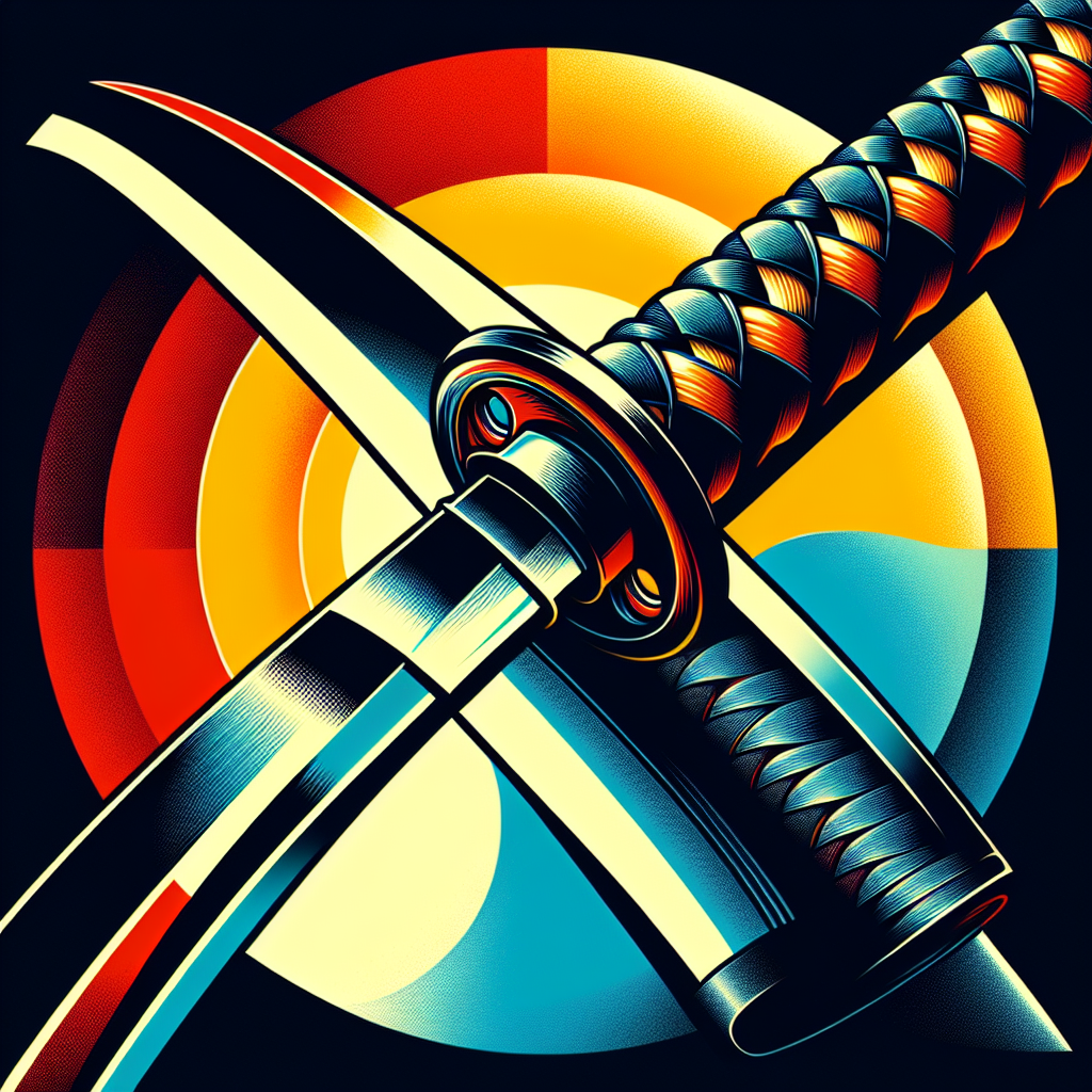 Avatar of a stylized ninja sword with a detailed handle against a vibrant, multicolored background, designed for forum use.