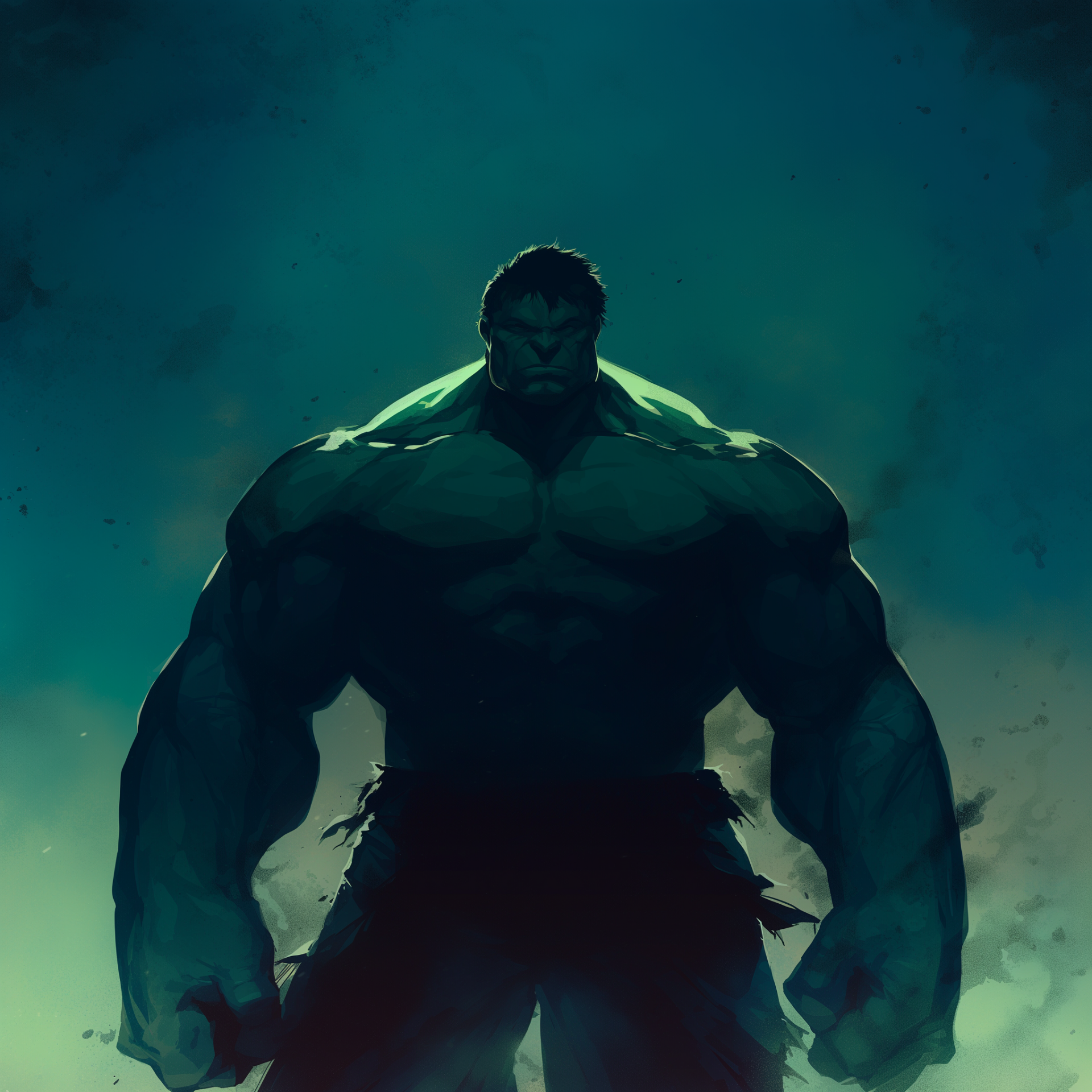 Avatar of the Hulk from Marvel Comics, showcasing his muscular silhouette against a moody blue background.