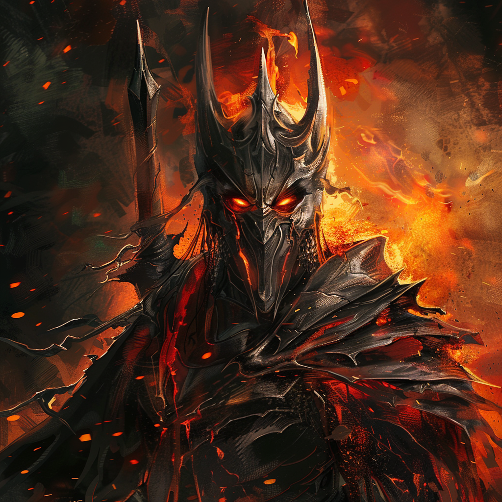 Fiery Sauron: Embrace the Flame by BlueTechWizard