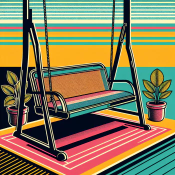 Avatar of a stylized patio swing with vibrant stripes and potted plants, designed for a relaxed and colorful profile photo.
