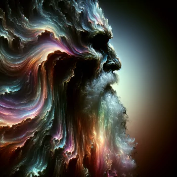Abstract artistic representation of an Elder God as a profile picture, featuring swirling cosmic-like textures and vivid colors.