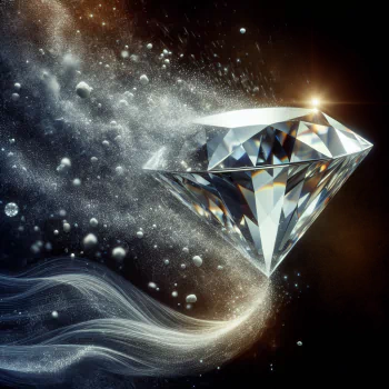 Forum avatar featuring a brilliant diamond floating in space with stardust and soft light trails.