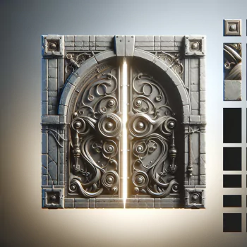 Avatar depicting a detailed, ornate metal door, evoking a mysterious and regal feel.