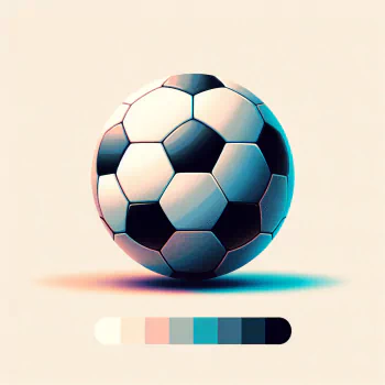 Profile photo of a stylized soccer ball with a glossy finish, set against a minimal, pastel background.