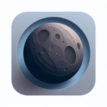 Illustration of a new moon in a dark color scheme, used as a stylized avatar or profile picture.