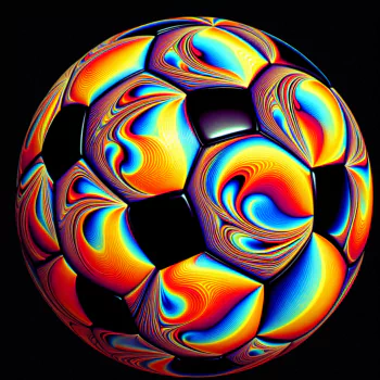 Colorful abstract soccer ball avatar image.