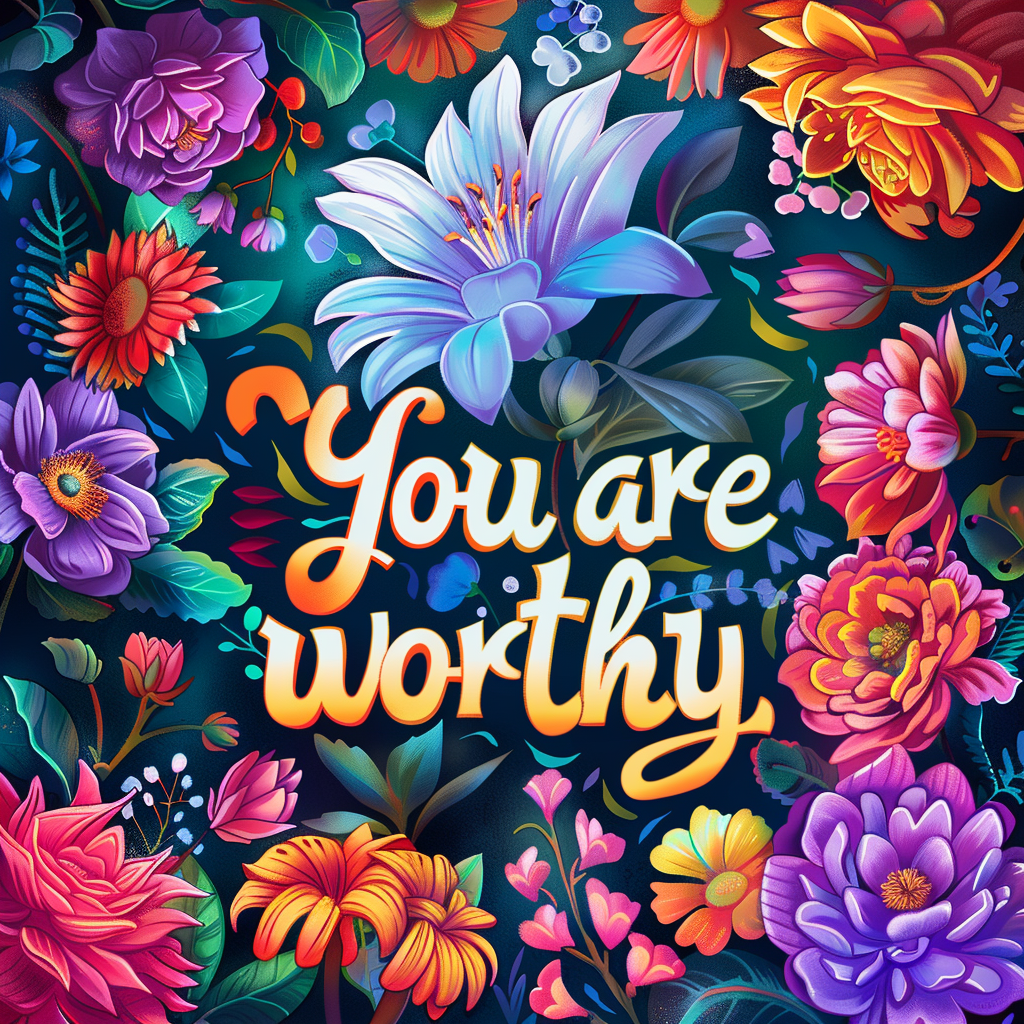 Inspirational Floral You Are Worthy Avatar by RyMishRy