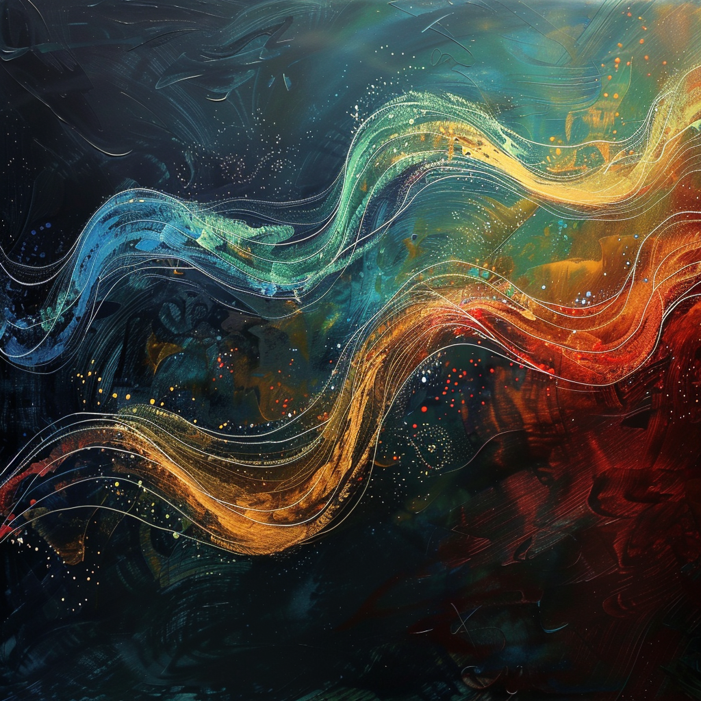 Colorful abstract wave art as a modern avatar or profile picture.