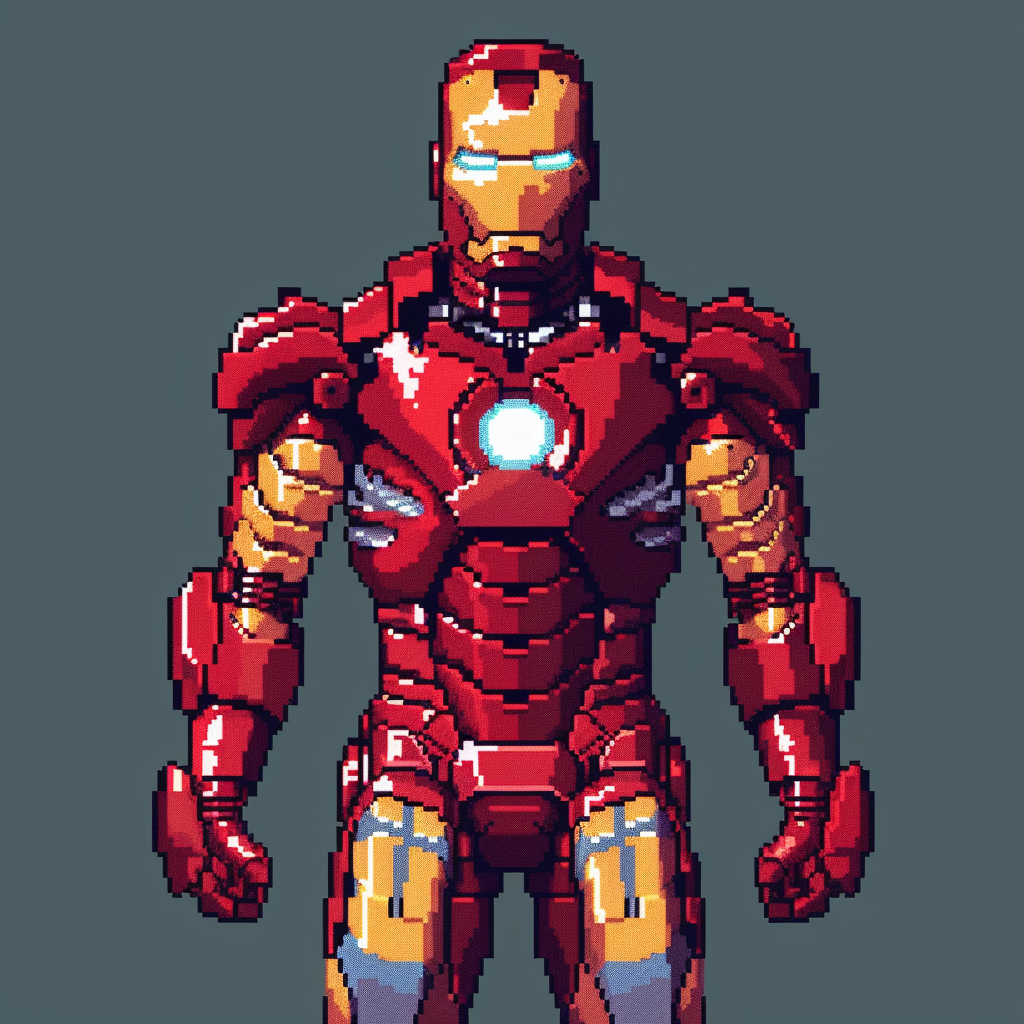 Iron Man Minecraft Pixel Art