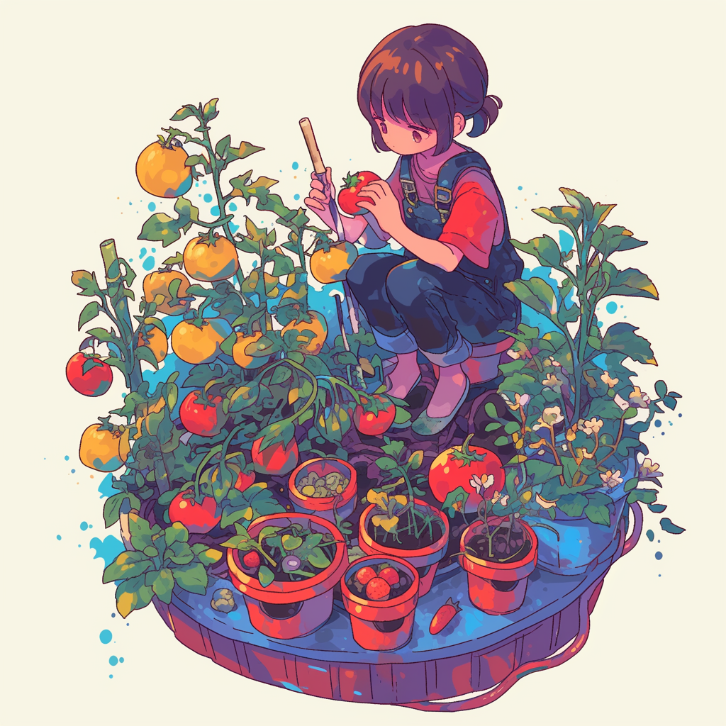 Garden Harvest Avatar - Colorful Vegetable Oasis PFP by robokoboto