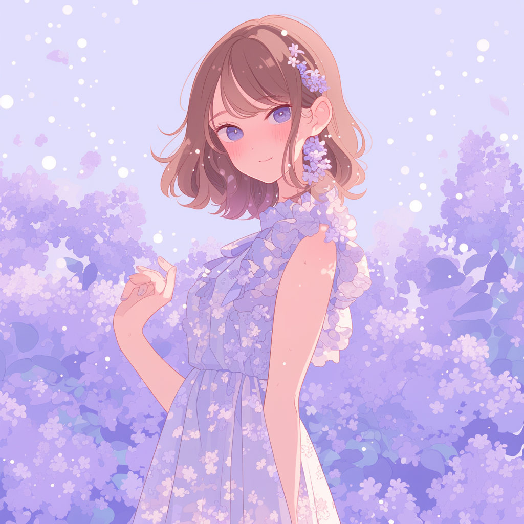 Lilac Bloom Girl Avatar by CelestialCanvas