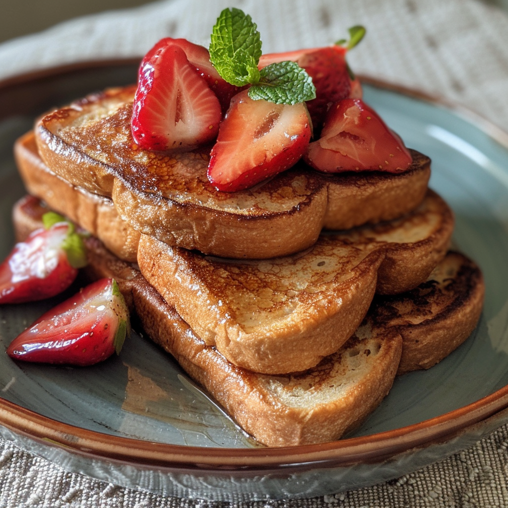 Scrumptious Strawberry Syrup French Toast Plate | Delightful PFP by ...