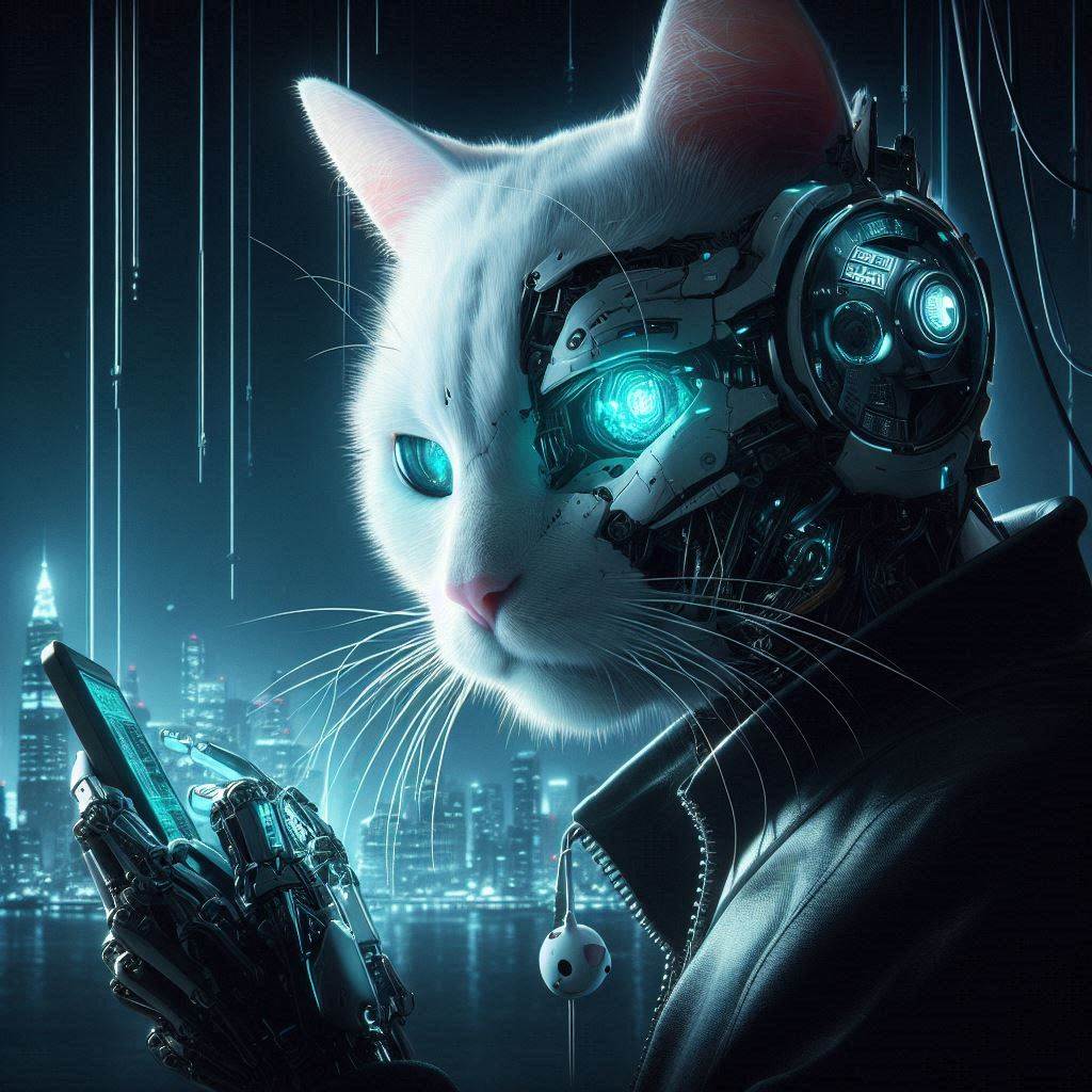 Cyberpunk Cat by MrDarthBlue