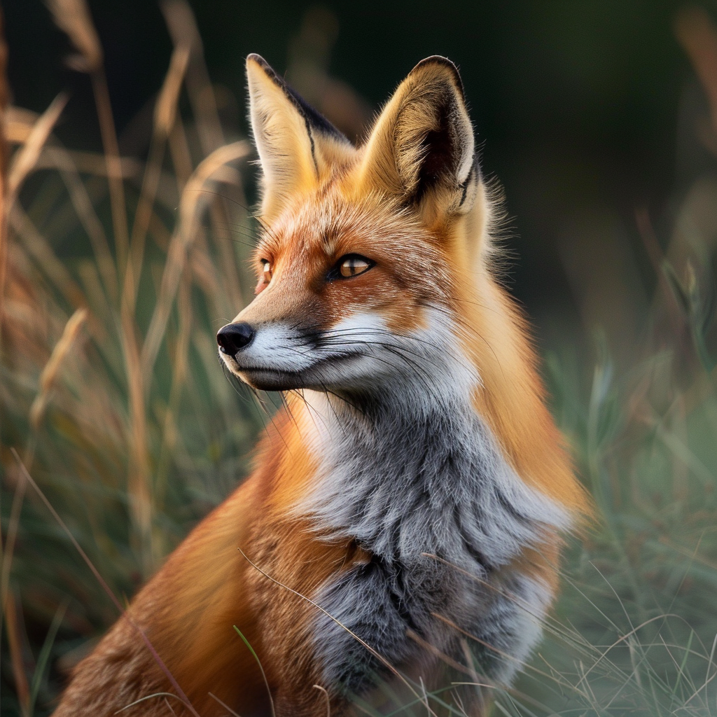 Close-up avatar of a red fox in natural setting, showcasing detailed fur and alert expression.