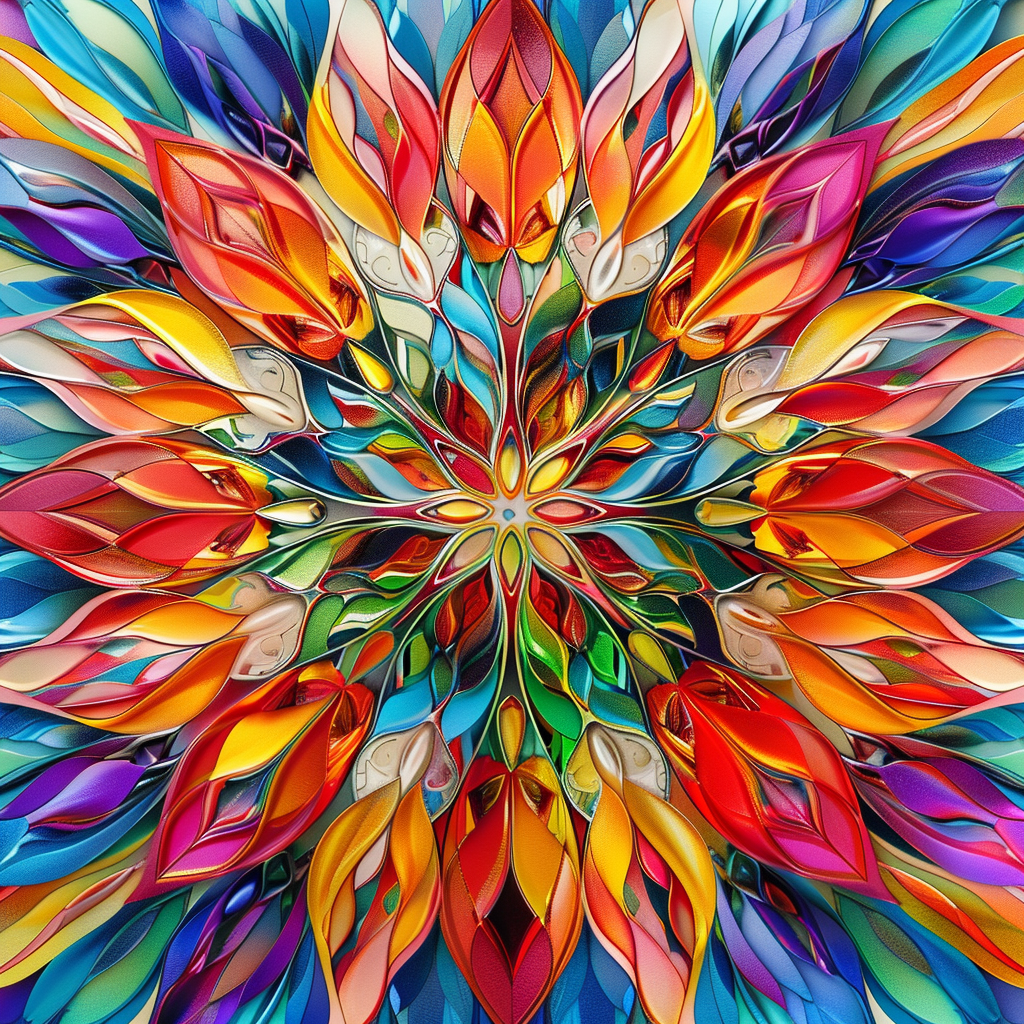 Colorful kaleidoscope pattern avatar with vibrant symmetrical design for profile picture.