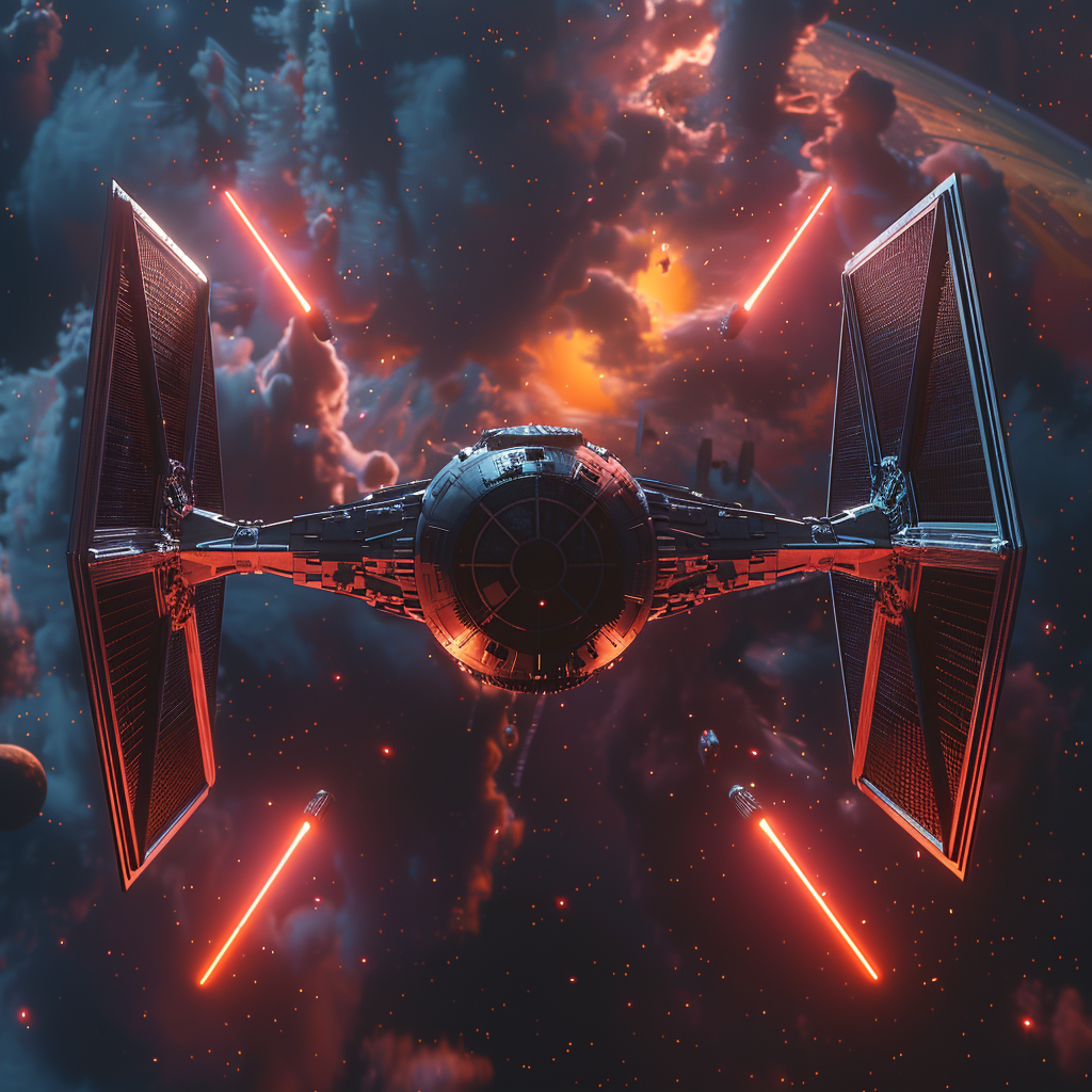 Avatar featuring artistic fan-made TIE Fighter profile picture with a vivid cosmic backdrop.