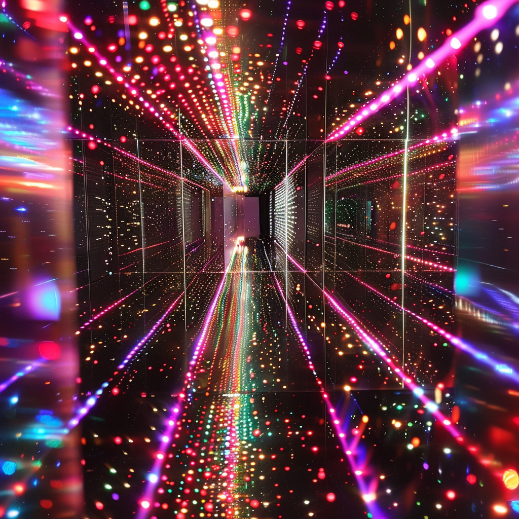 Colorful infinity mirror effect for a mesmerizing avatar or profile picture.