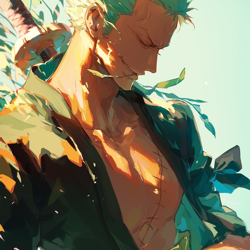 One Piece Zoro Avatar - Dynamic Samurai Warrior PFP by robokoboto