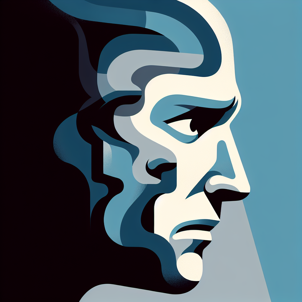 Profile picture of a stylized, multi-faced graphic in shades of blue, expressing themes of anxiety and introspection.