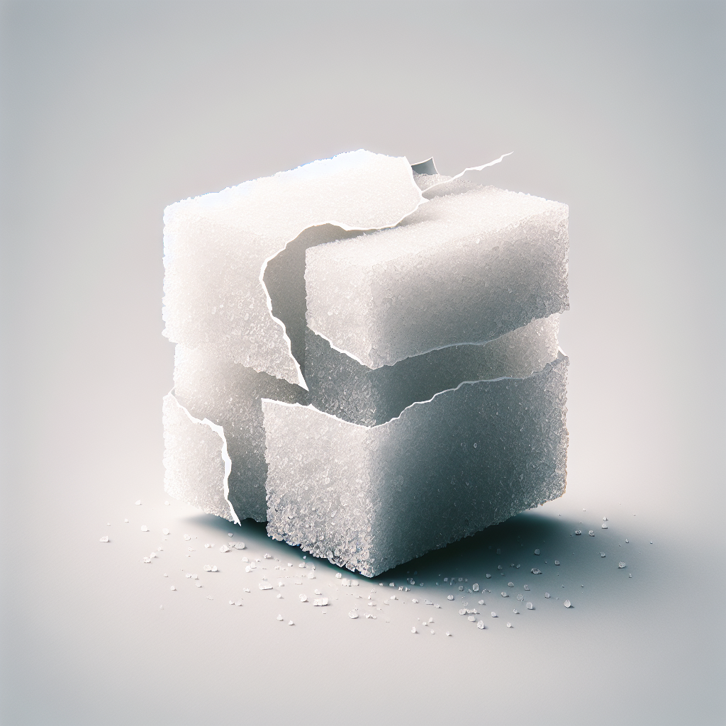 Stacked sugar cubes with a cracked cube on top, used as a creative avatar.