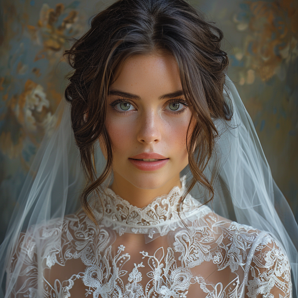 Elegant Bride Avatar in Lace Wedding Dress by CelestialCanvas