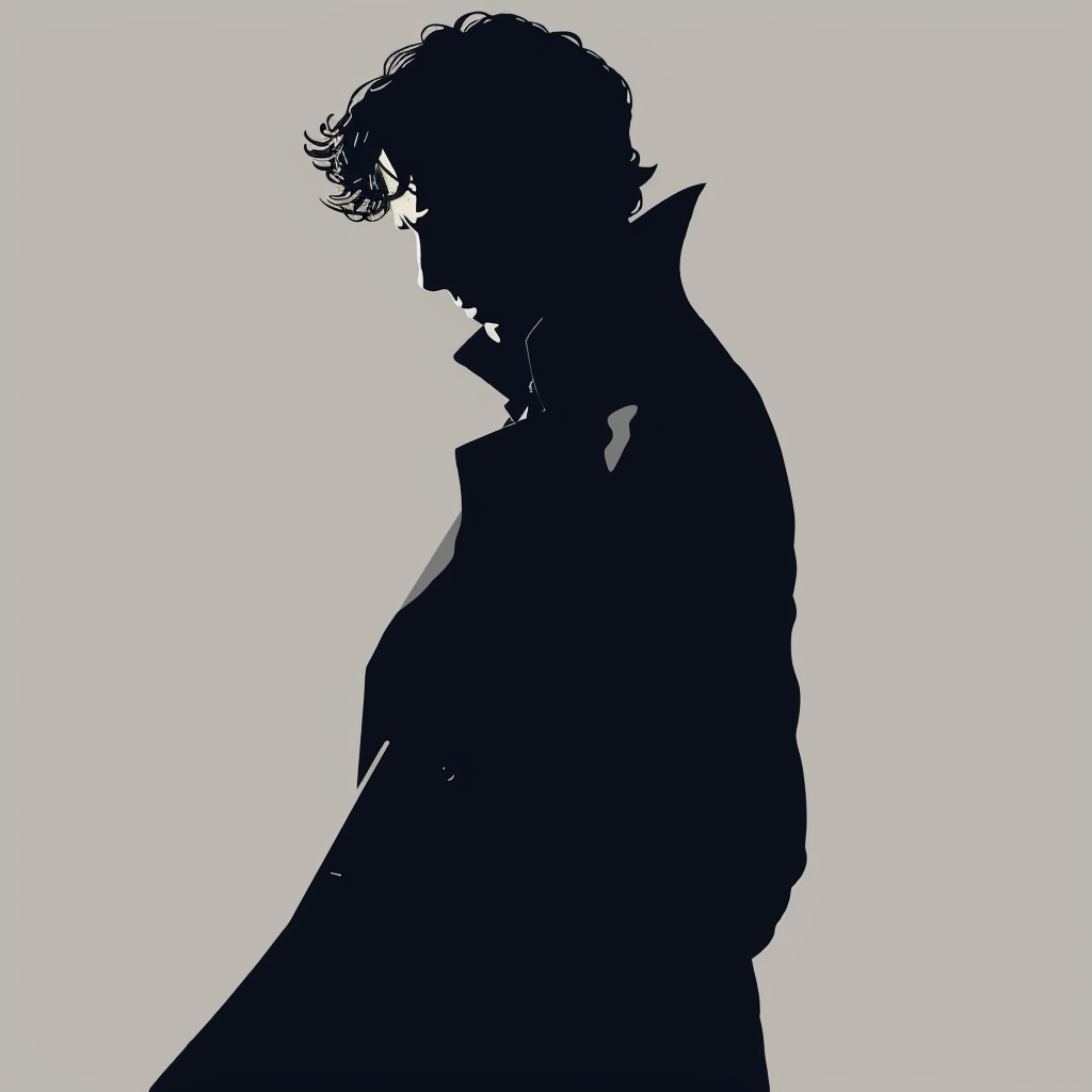 Silhouette of a Sherlock Holmes inspired avatar, reminiscent of Benedict Cumberbatch's portrayal.
