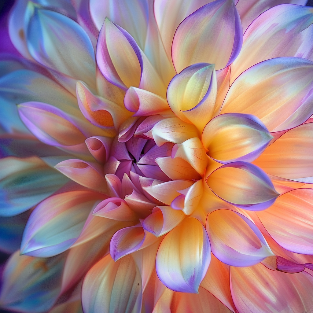 Avatar featuring a close-up of a vibrant, multicolored blooming flower with layered petals.