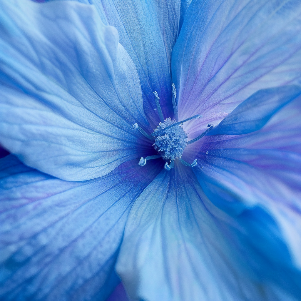 Close-up of a vibrant blue flower in bloom, with delicate petals radiating from the center, used as an avatar/profile picture.