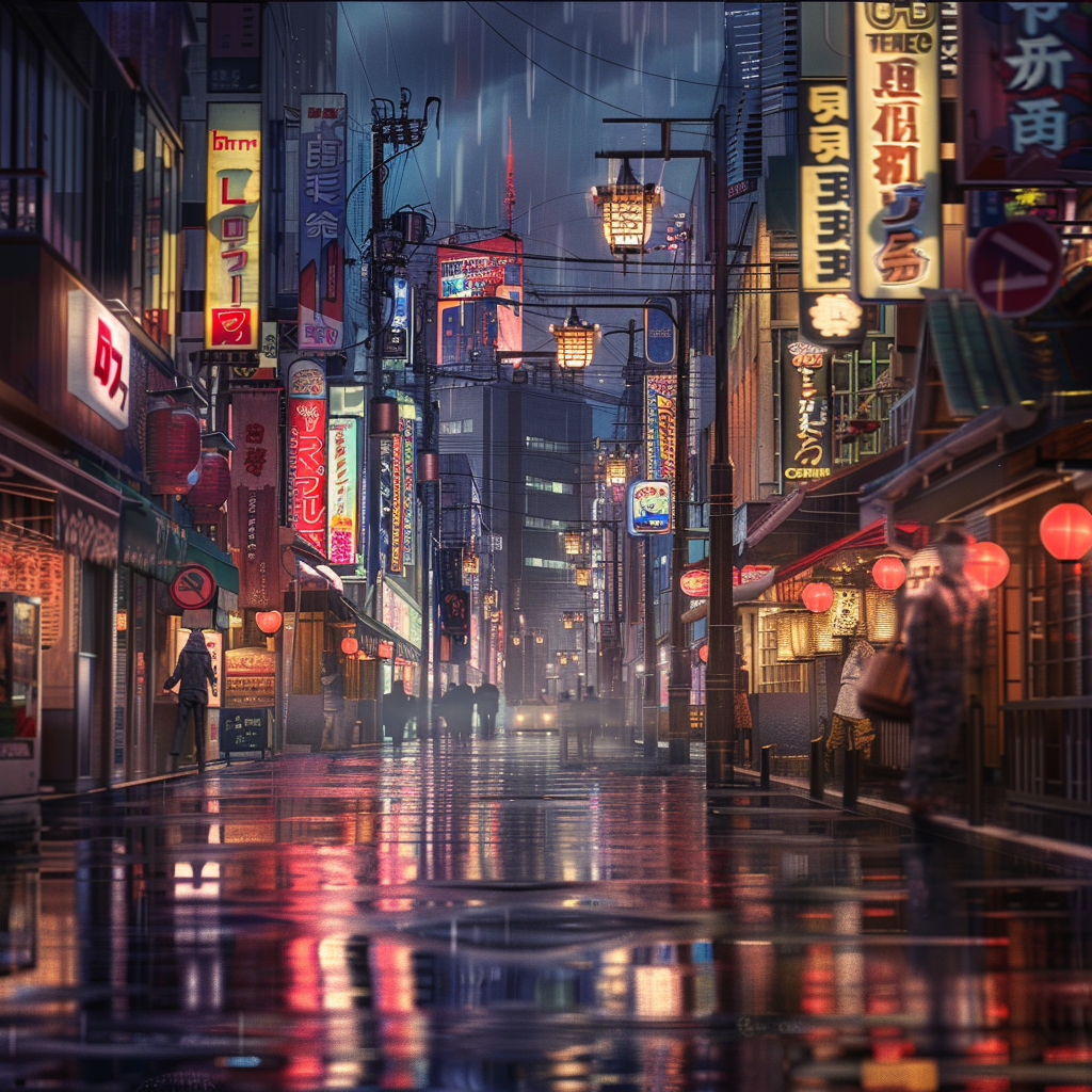 Night Rain in Neon Tokyo - Forum Avatar by patrika