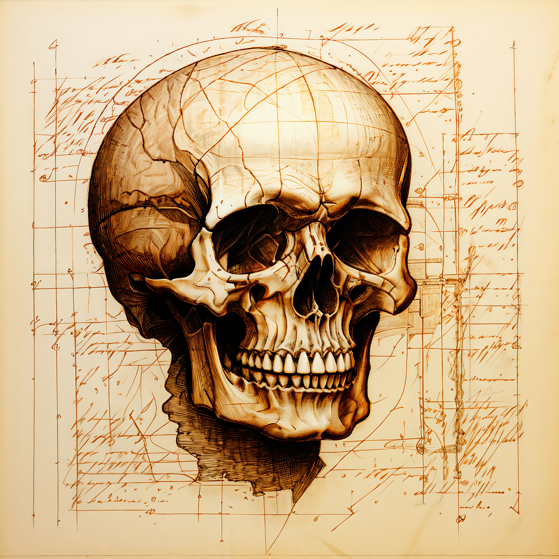 DaVinci inspired skull by RankSpot