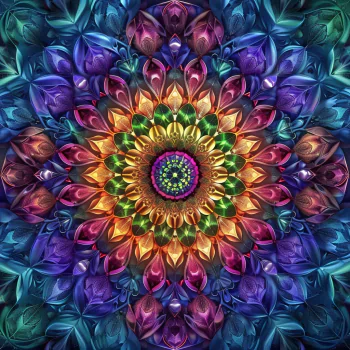 Colorful kaleidoscope pattern avatar with intricate symmetrical design for profile picture use.