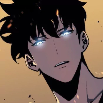Anime character Sung Jin-Woo from Solo Leveling with glowing eyes, used as an avatar.