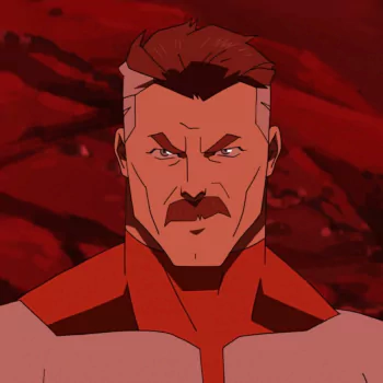Avatar image featuring Omni-Man character from the Invincible TV show, with a brooding expression against a red backdrop.