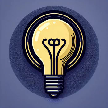Profile photo featuring a stylized illustration of a glowing light bulb against a circular dark blue background.
