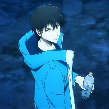 Avatar image of the anime character Sung Jin-Woo from Solo Leveling, with a dark-haired young man wearing a blue hoodie, standing against a blue-toned background.
