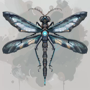 Artistic rendering of a mechanical dragonfly with shimmering wings and intricate details, used as a forum avatar.