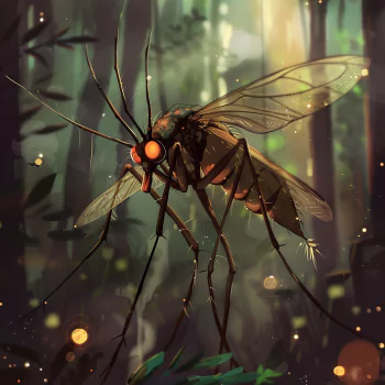 Artistic depiction of a mosquito in a mystical forest setting, used as a forum avatar.