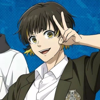 Profile photo of Bachira Meguru from Blue Lock anime, flashing a peace sign with a cheerful expression.