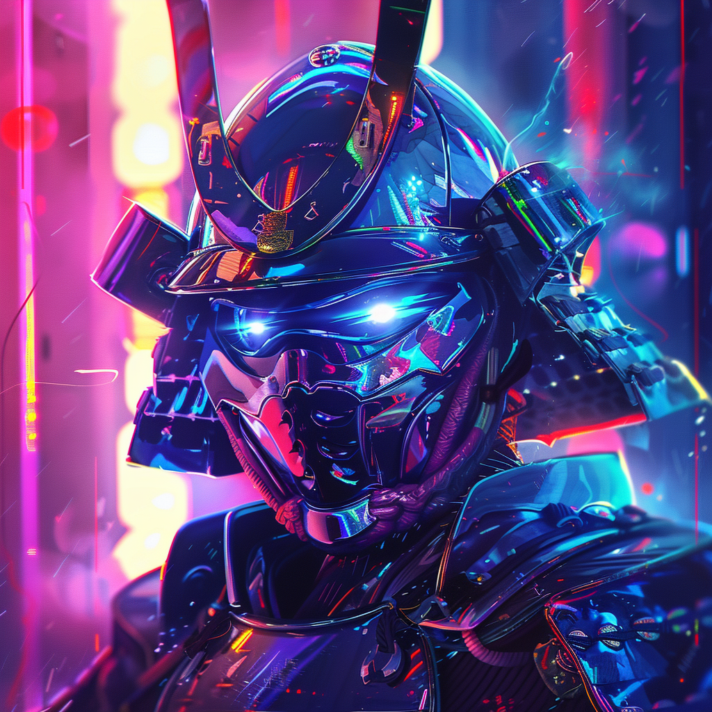 Samurai Avatar: Neon Warrior by patrika