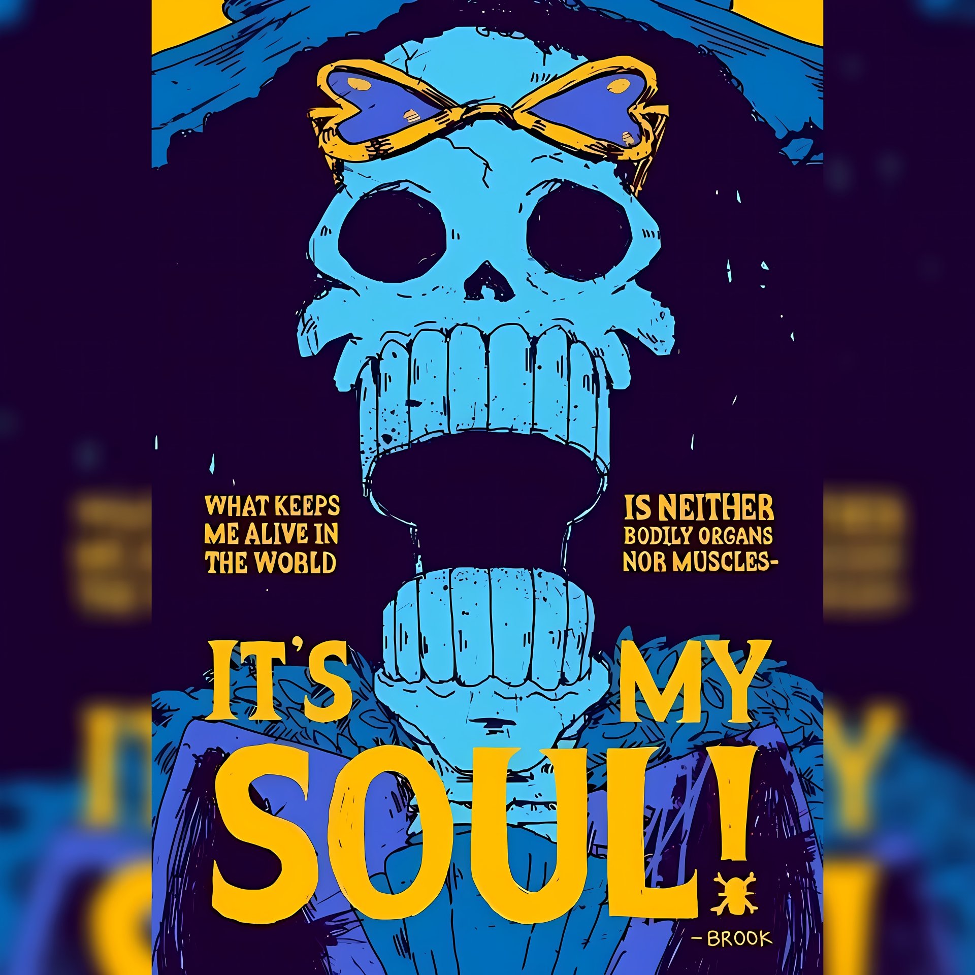 One piece Brook wanted poster with a Quote by OmkarKadu