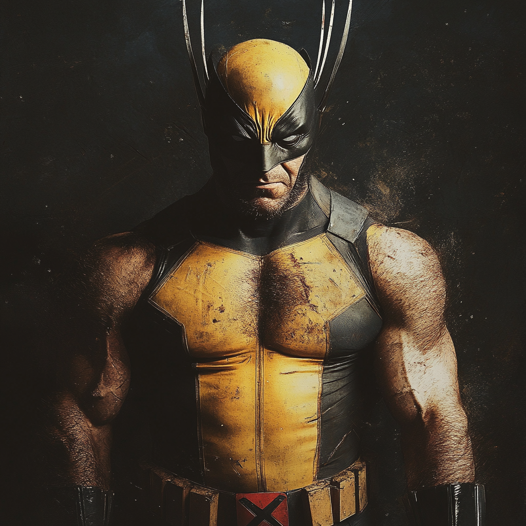 A dynamic comic-style avatar featuring Wolverine, showcasing his iconic yellow and black costume and muscular physique against a dark background.