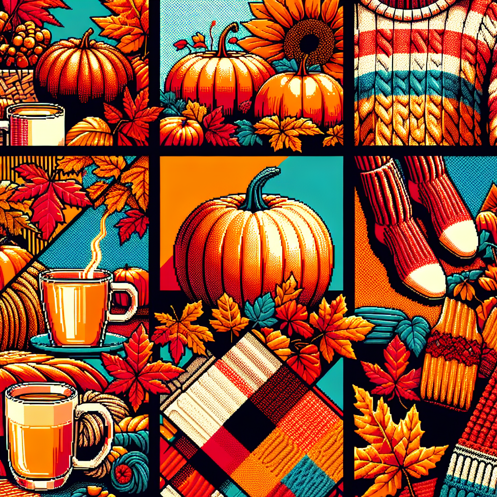 A vibrant, autumn-themed forum avatar featuring pumpkins, cozy sweaters, warm beverages, and fall leaves, capturing the essence of the season.