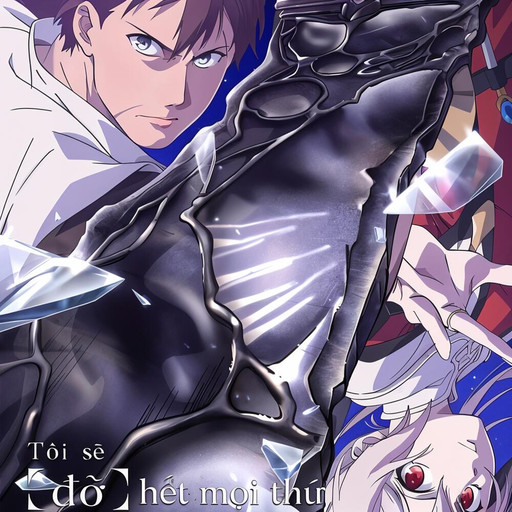 An anime-style profile image featuring characters Noor and Lynne from I Parry Everything, showcasing dramatic poses and dynamic visuals with shattered glass effects.