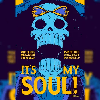 One piece Brook wanted poster with a Quote