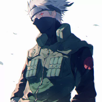Profile photo featuring Kakashi Hatake from anime Naruto, wearing his signature headband and mask, with his Sharingan eye visible.