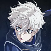 Anime-style profile image of Seishiro Nagi from Blue Lock, featuring his white hair and intense gaze against a dark background.